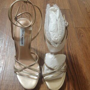 Steve Madde SM Jayla Metallic tan 5 inch heels size 7